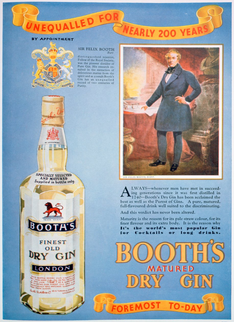Mainos Booths ginille, 1935 tekijältä Unbekannt