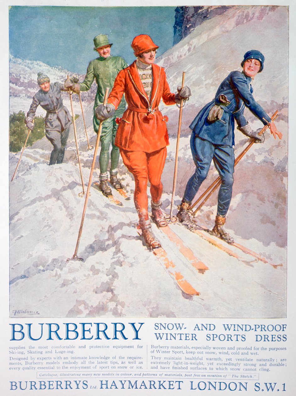 Mainos Burberryn talviurheilumekosta, 1927 tekijältä Unbekannt