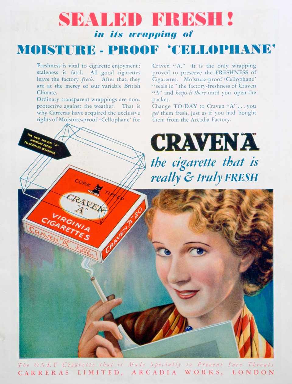 Craven A -savukkeiden mainos, 1931 tekijältä Unbekannt