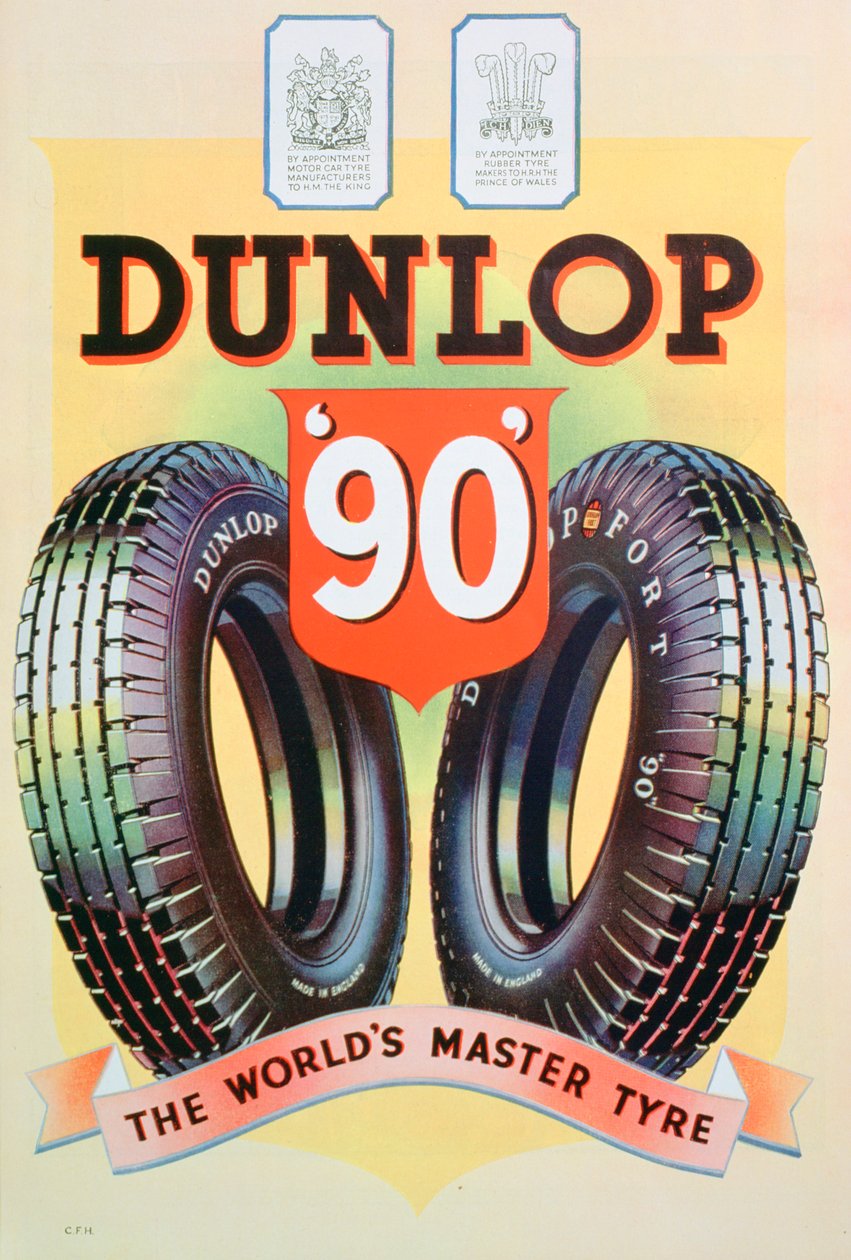 Ilmoitus Dunlop 90 -renkaista, 1935 tekijältä Unbekannt