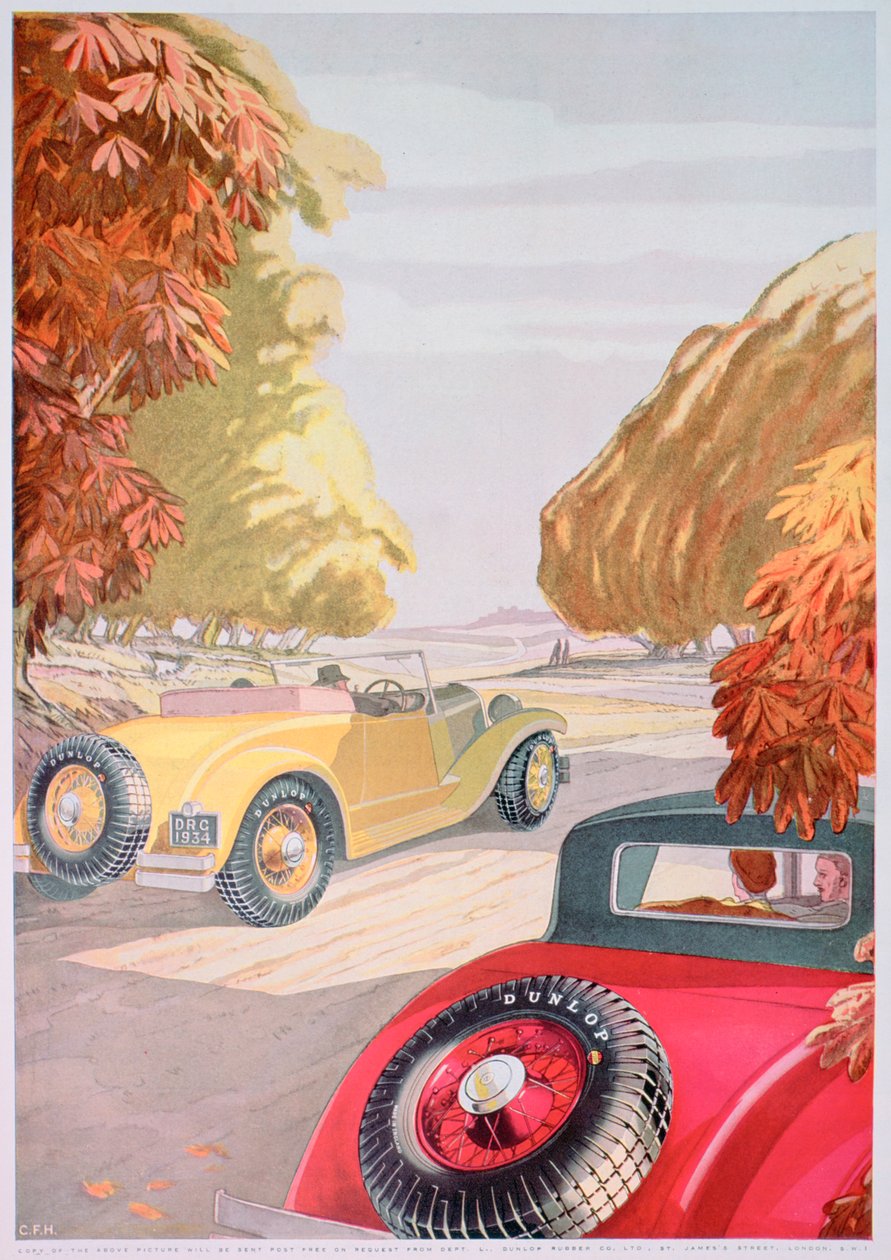 Dunlop-renkaiden mainos, 1934 tekijältä Unbekannt
