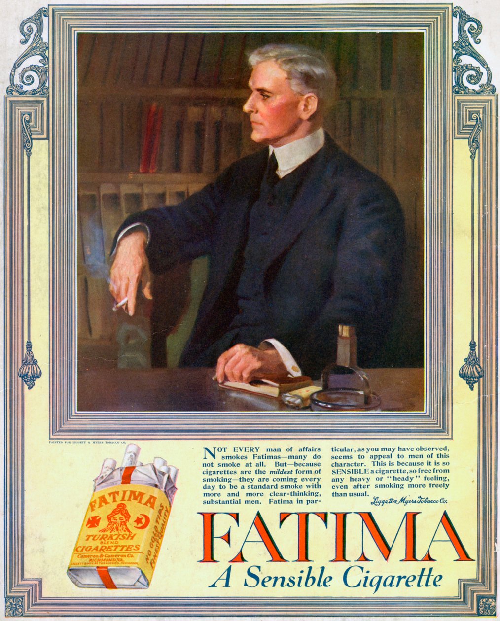 Fatima-savukkeiden mainos, 1916 tekijältä Unbekannt