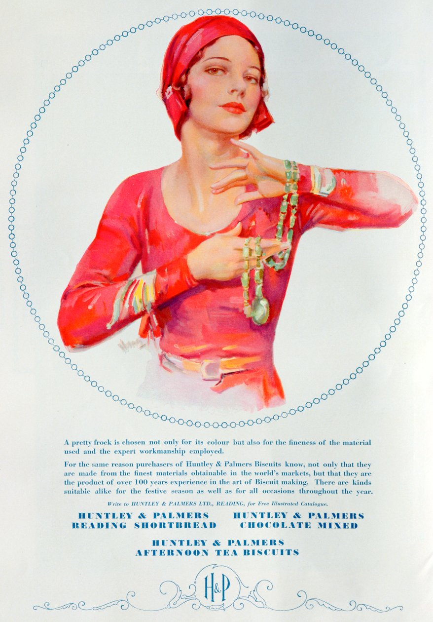 Mainos Huntley and Palmers -keksistä, 1930 tekijältä Unbekannt