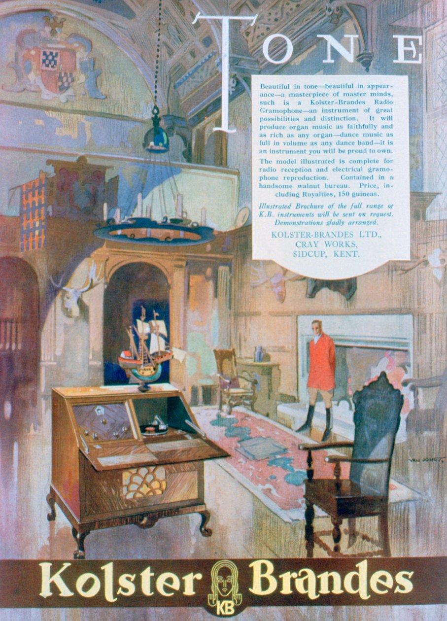 Mainos Kolster Brandes radiogramofoneista, 1930 tekijältä Unbekannt