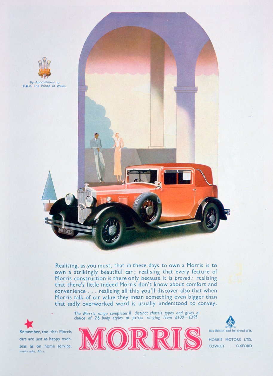 Morris-autojen mainos, 1932 tekijältä Unbekannt
