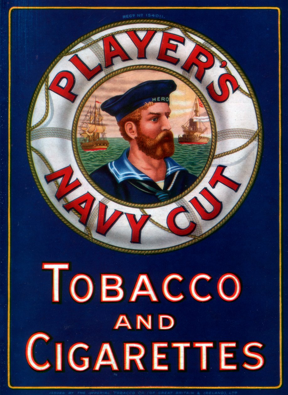 Mainos pelaajille Navy Cut Tobacco and Cigarettes, 1923 tekijältä Unbekannt
