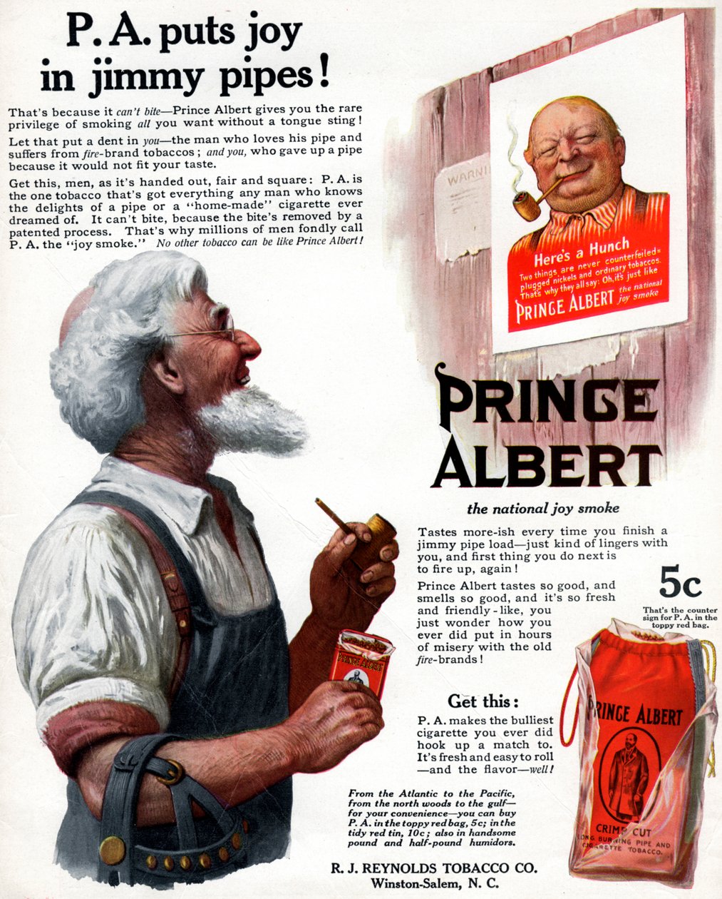 Mainos Prince Albert piipputupakasta, 1913 tekijältä Unbekannt