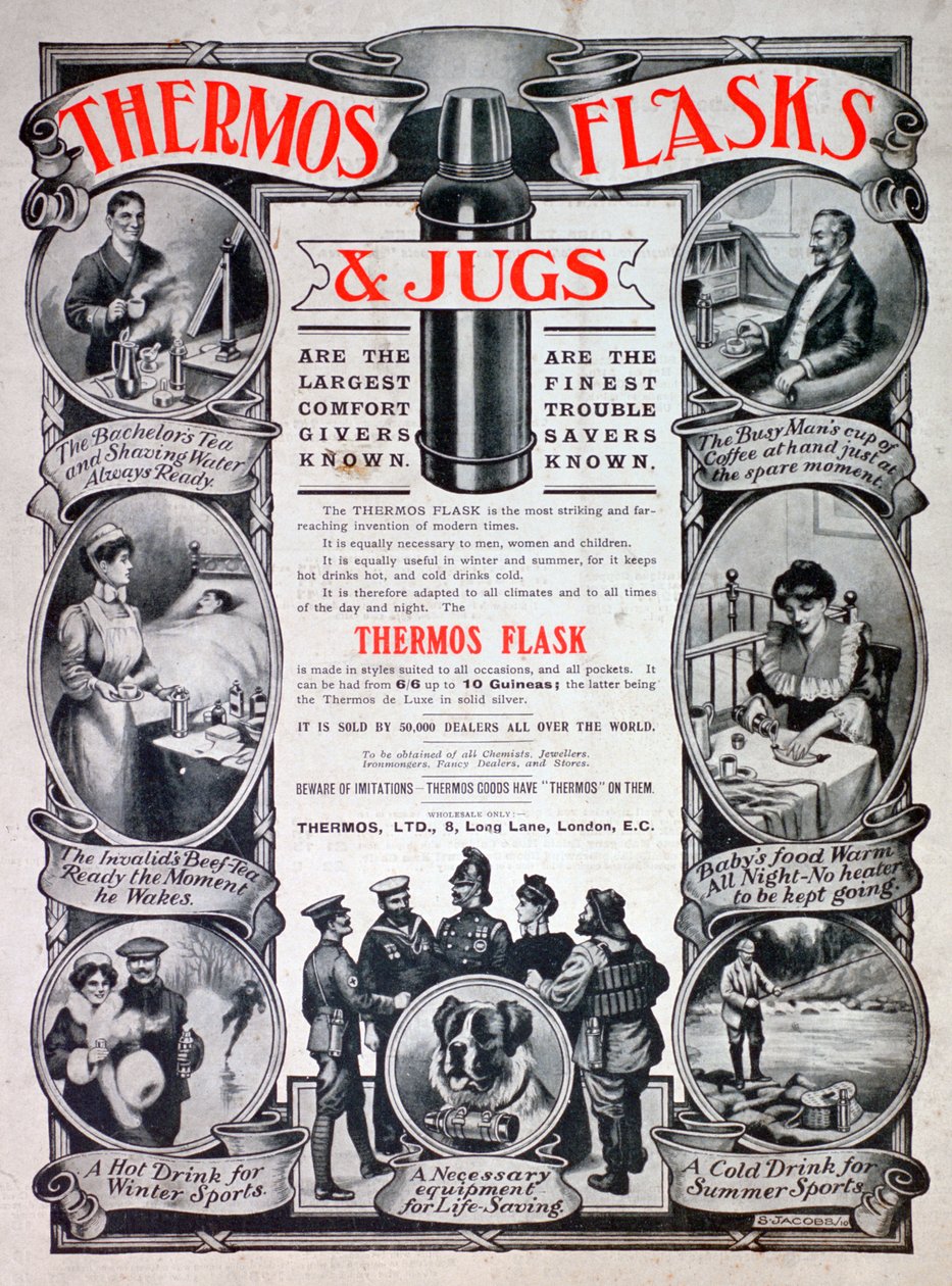 Mainos termospulloista ja -kannuista, 1910 tekijältä Unbekannt
