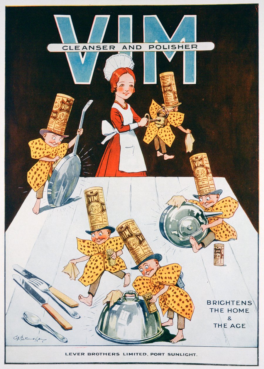 Vim puhdistus- ja kiillotusaineen mainos, 1919 tekijältä Unbekannt