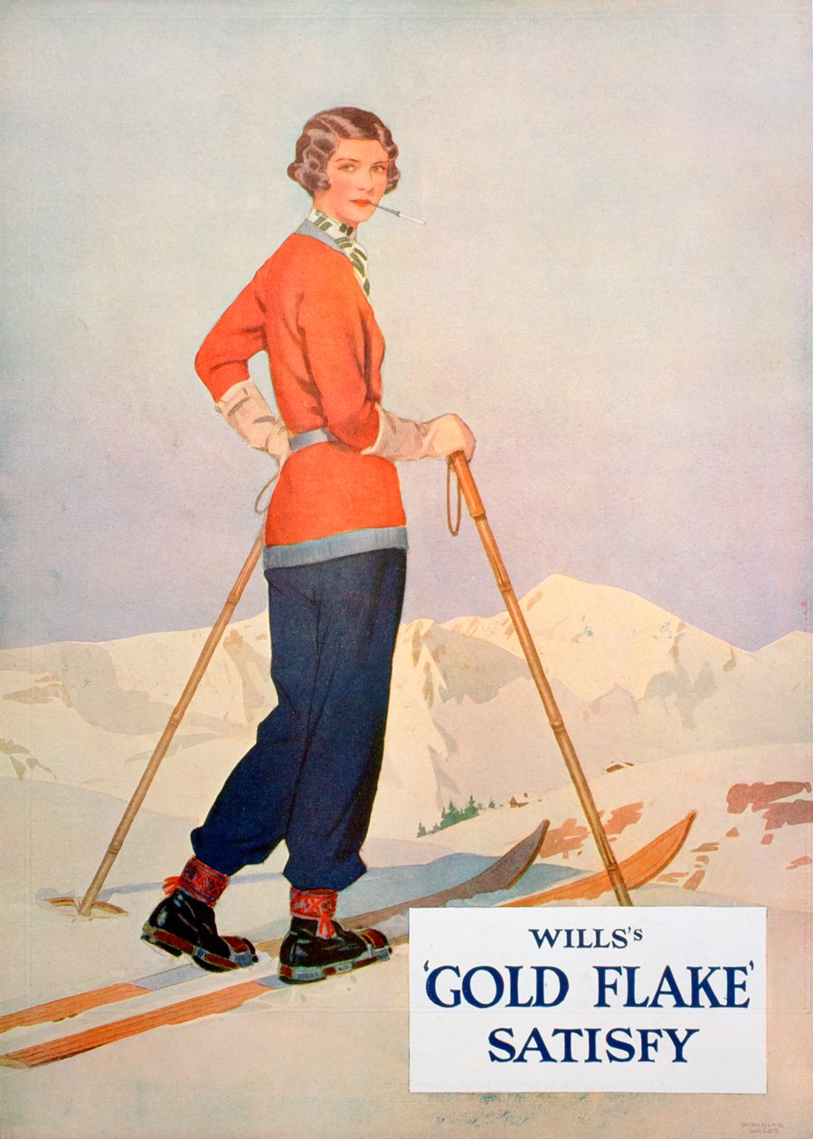 Mainos Wills Gold Flake -savukkeista, 1930 tekijältä Unbekannt