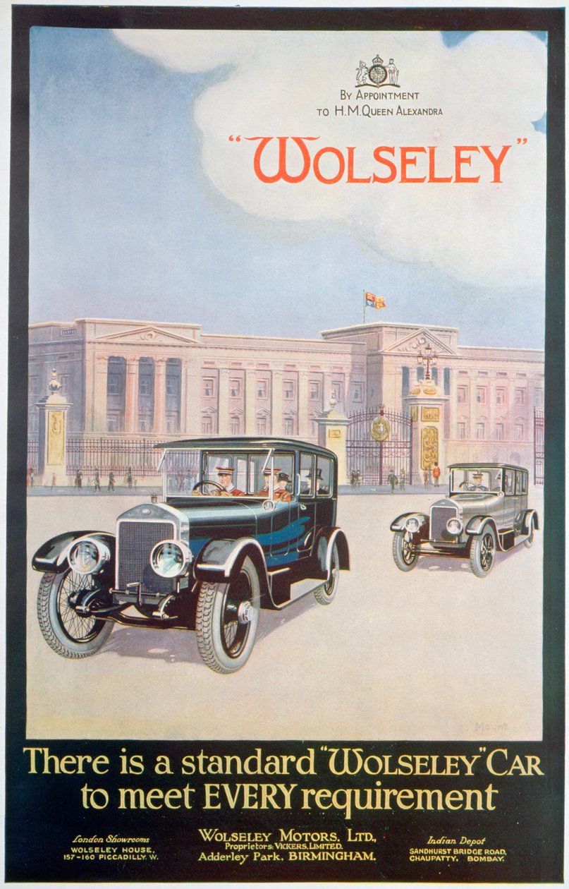 Mainos Wolseley-autoista, 1922 tekijältä Unbekannt