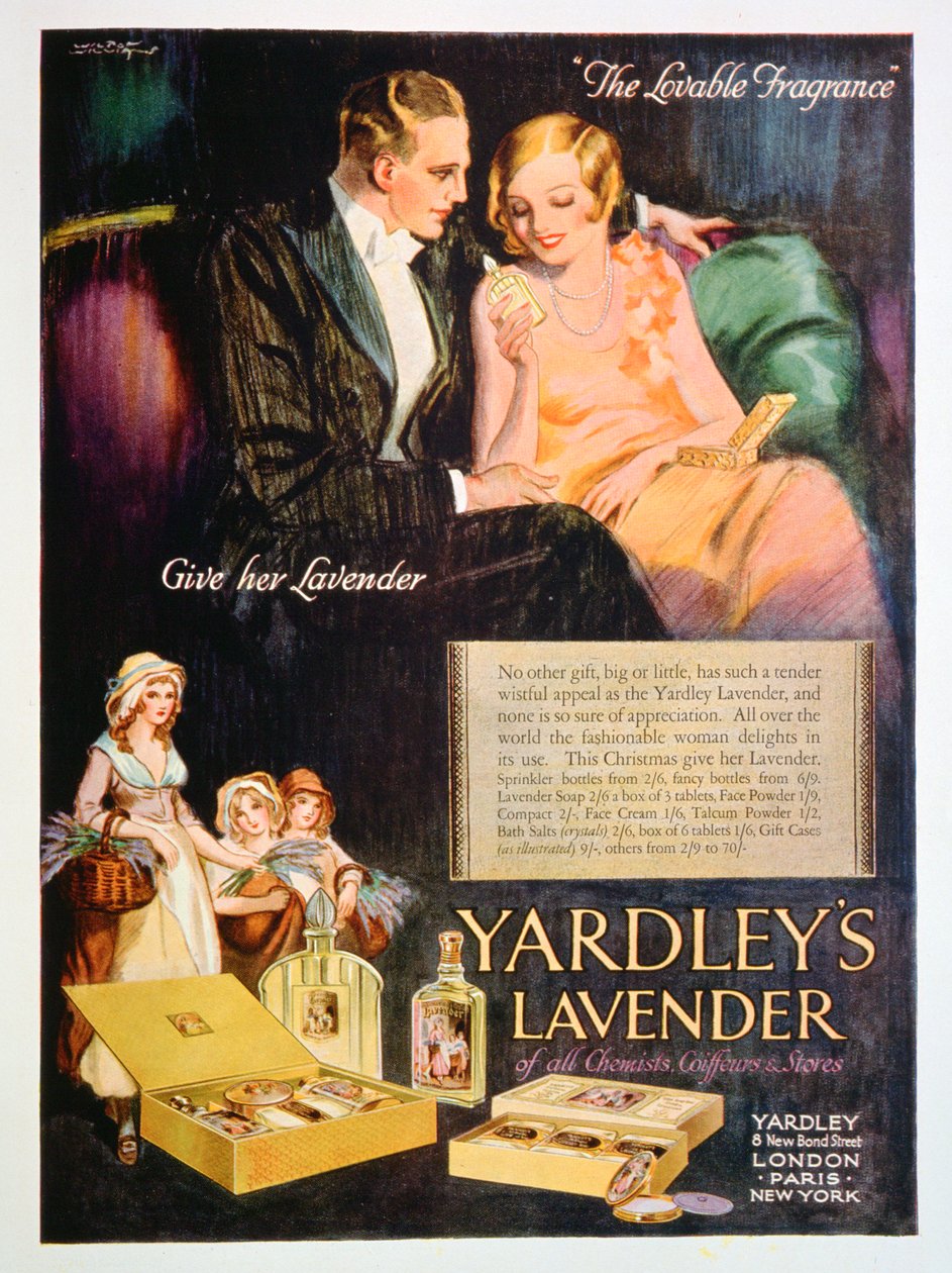 Yardleys Lavender -hajuveden mainos, 1929 tekijältä Unbekannt