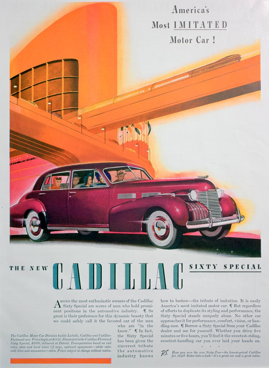 Mainos Cadillac Sixty Special -autosta, 1940 tekijältä Unbekannt