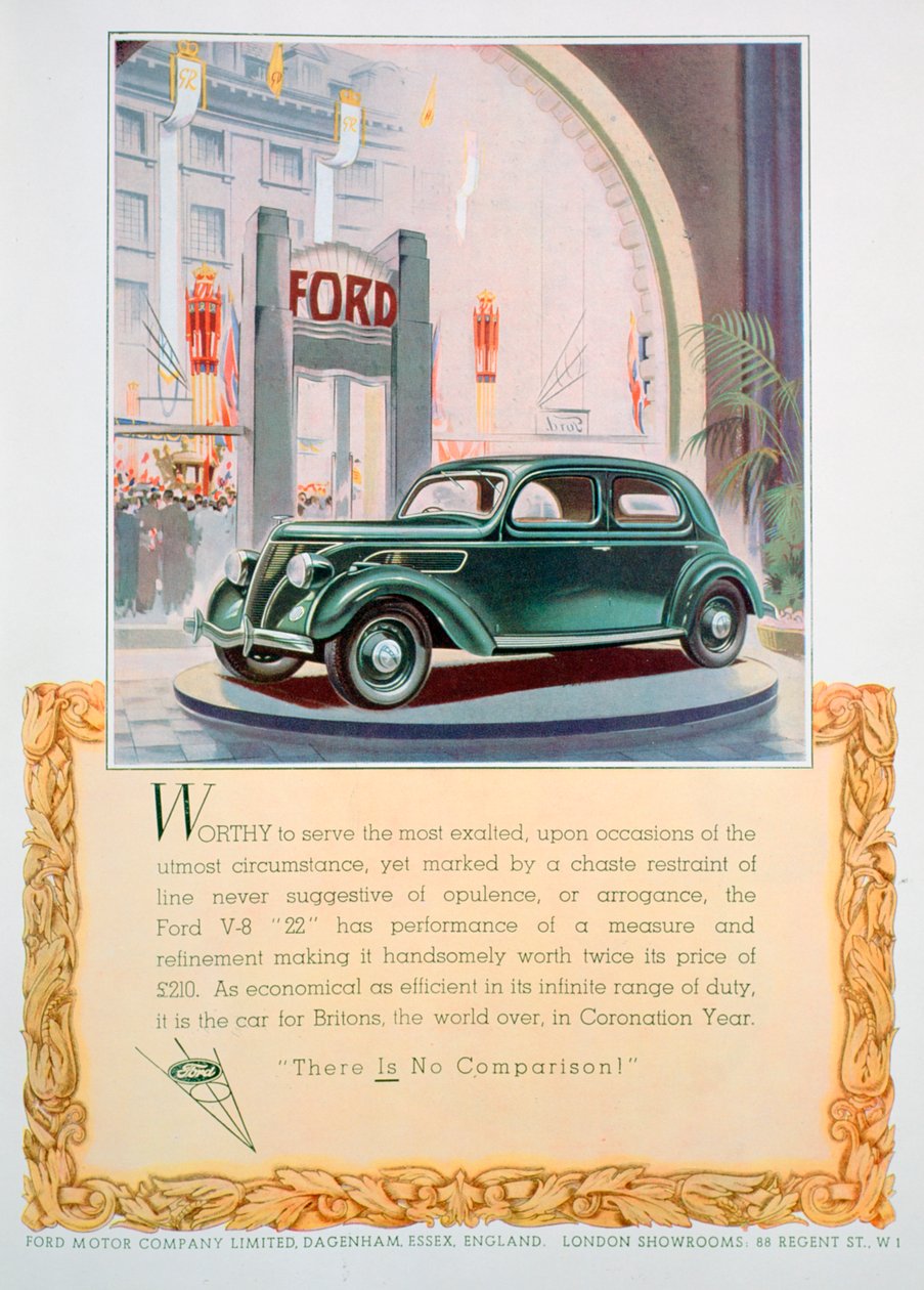 Mainos Ford V8 22 -autosta, 1937 tekijältä Unbekannt