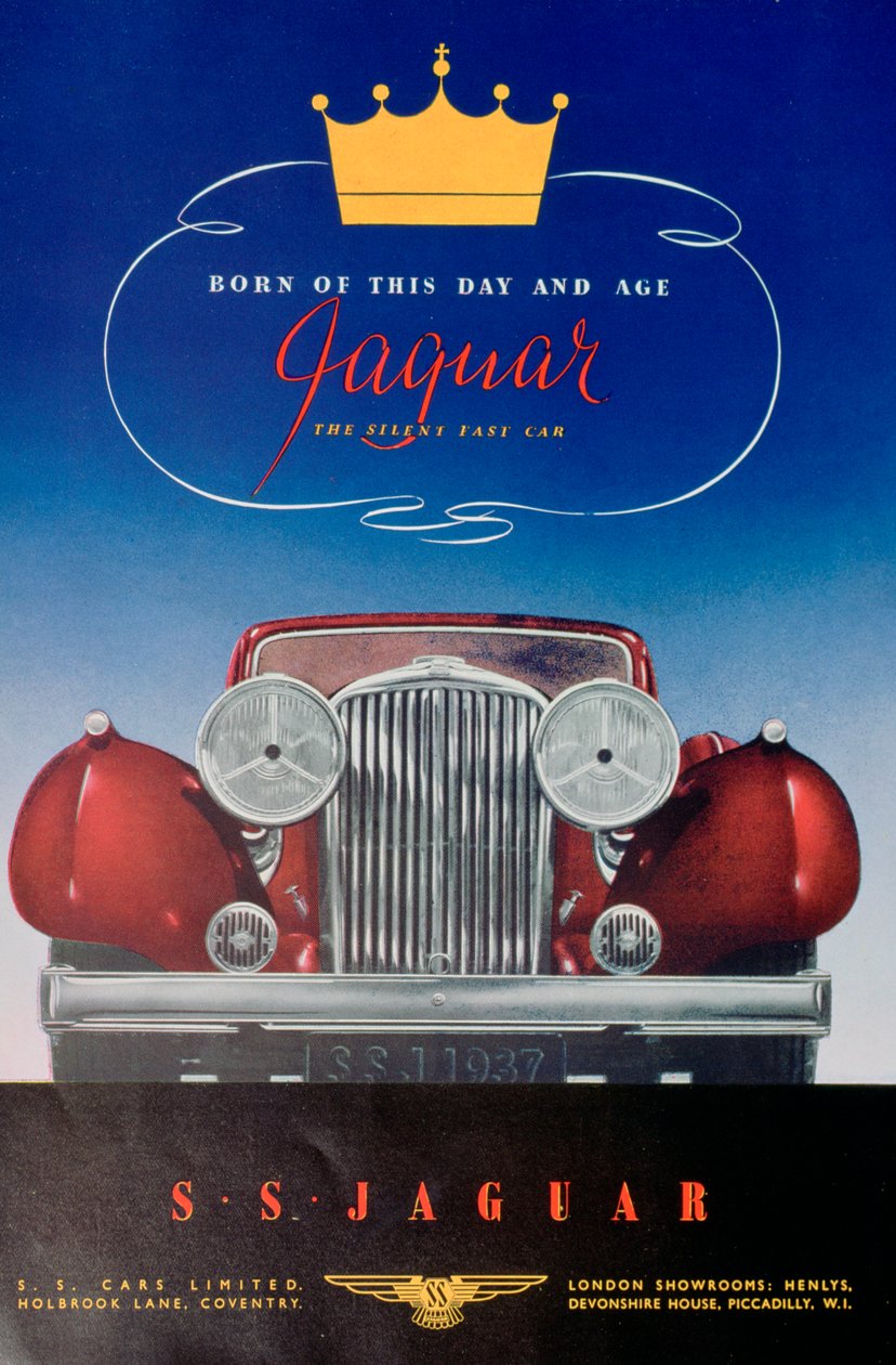 Mainos Jaguar SS -autosta, 1937 tekijältä Unbekannt
