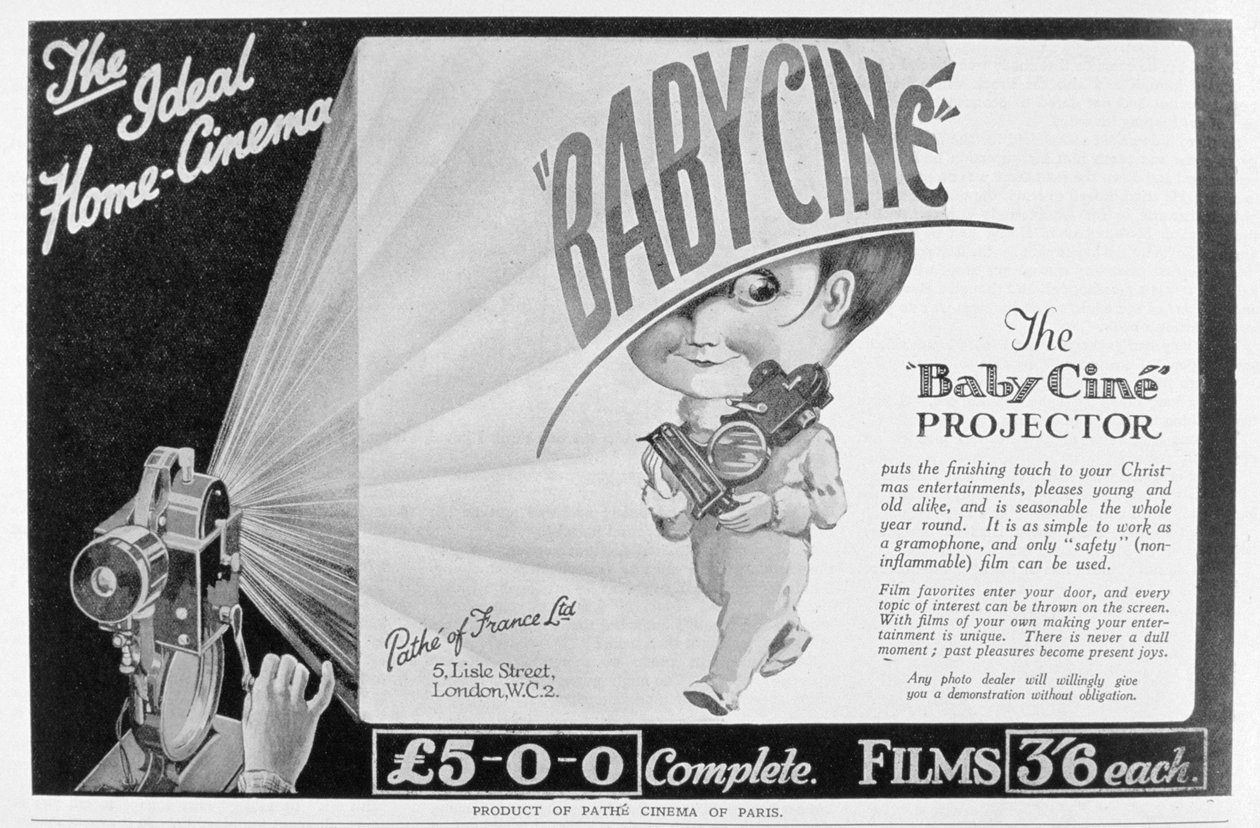 Pathe Babycine -elokuvaprojektorin mainos, 1926 tekijältä Unbekannt
