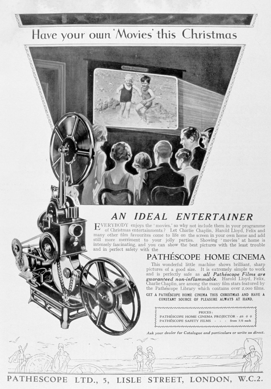 Pathescope-kotiteatterin mainos, 1928 tekijältä Unbekannt
