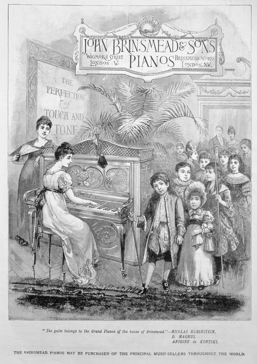 Mainos Brinsmead-pianoille, 1899 tekijältä Unbekannt