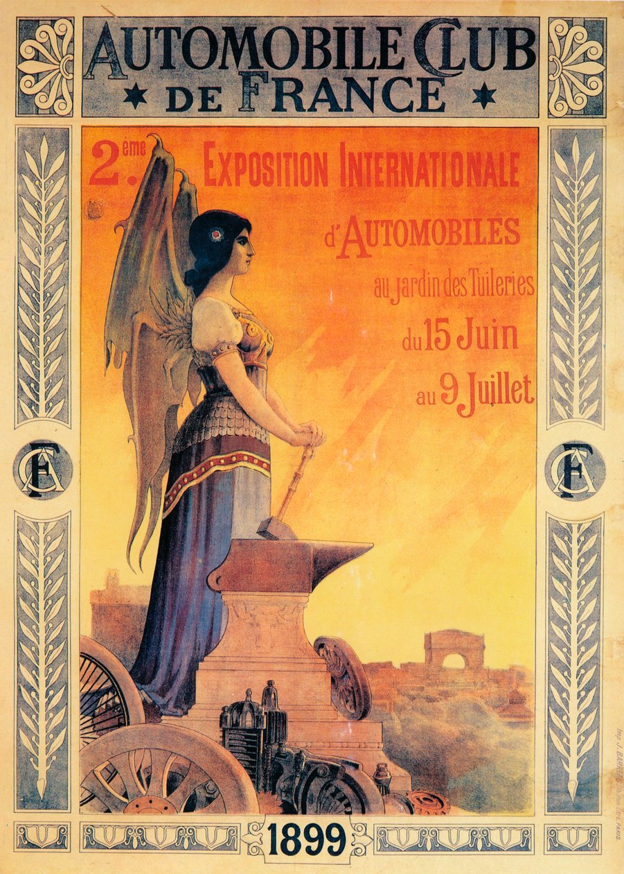 Mainos Automobile Club de Francesin kansainvälisestä autonäyttelystä, 1899 tekijältä Unbekannt