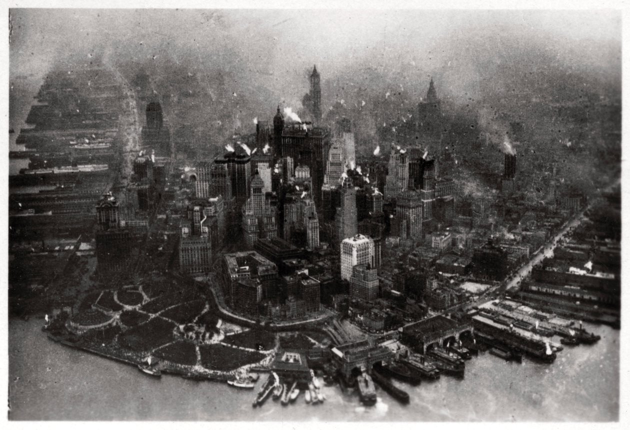 Ilmakuva Manhattanista, New York City, USA, Zeppelinistä, 1928 1933 tekijältä Unbekannt