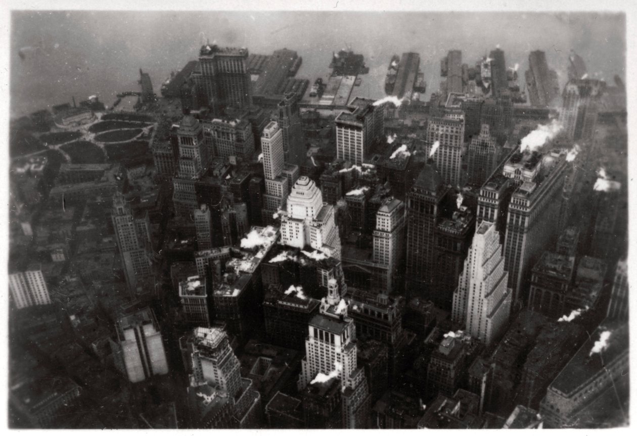 Ilmakuva Manhattanista, New York City, USA, Zeppelinistä, 1928 1933 tekijältä Unbekannt