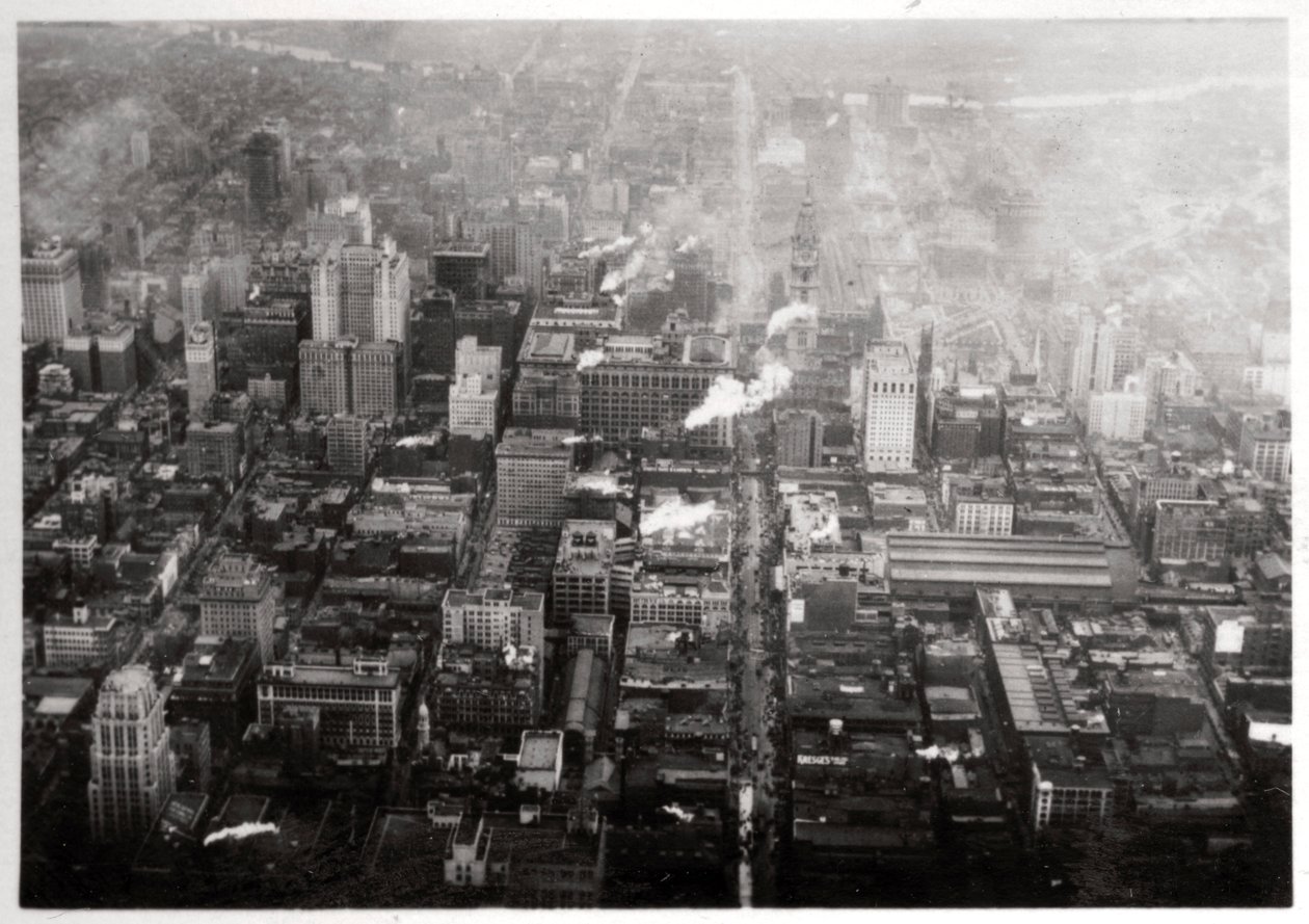 Ilmakuva Philadelphiasta, Pennsylvania, USA, Zeppelinistä, 1928 1933 tekijältä Unbekannt