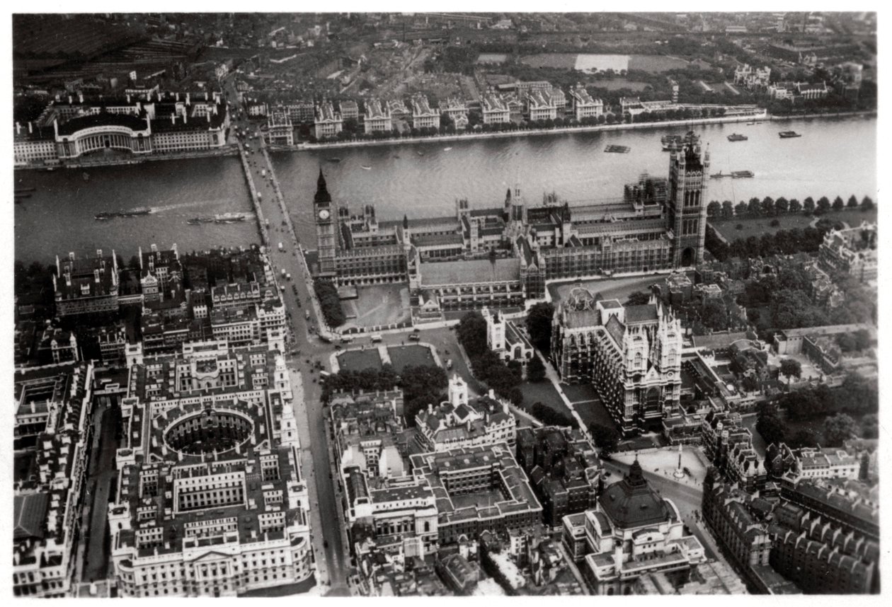 Ilmakuva Westminsteristä, Lontoosta, Zeppelinistä, 1931 1933 tekijältä Unbekannt