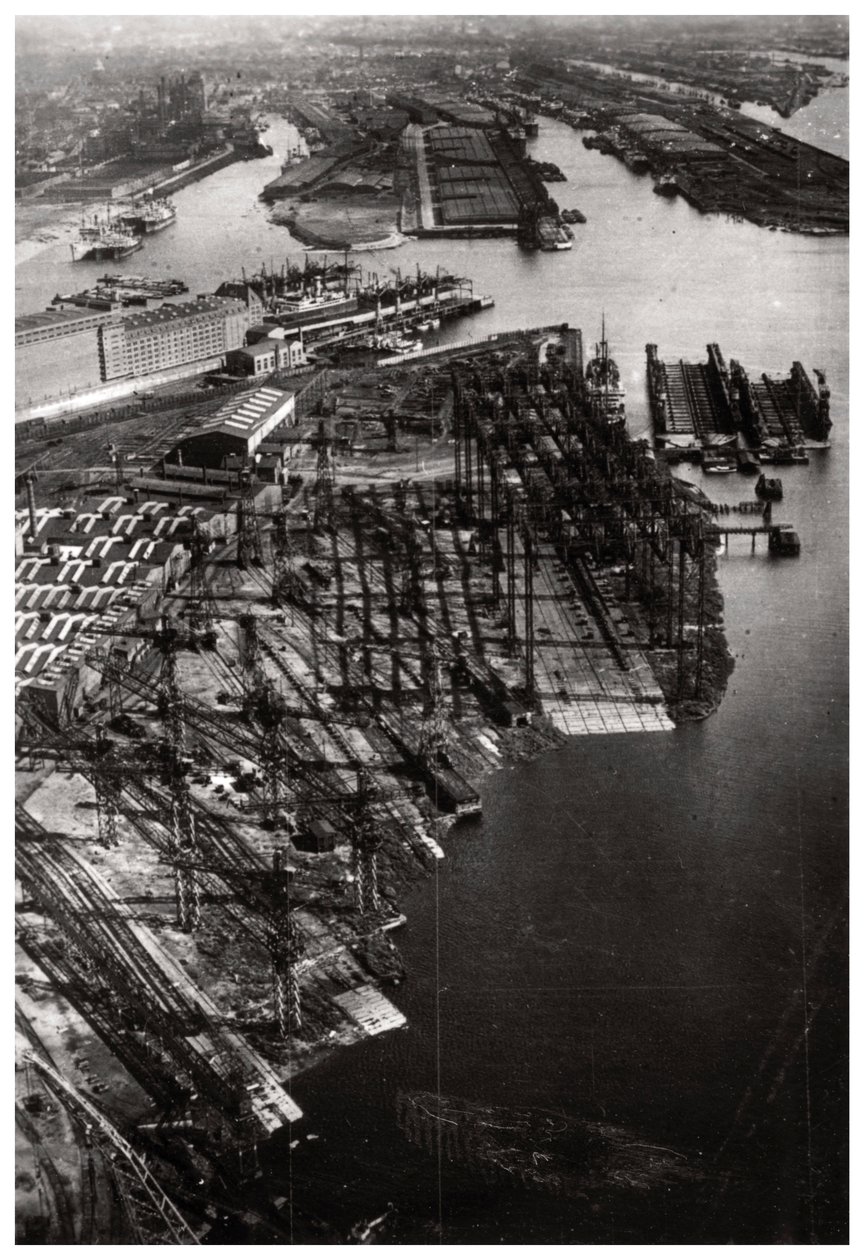 Ilmakuva Bremer Vulkan -telakasta, Bremen, Saksa, Zeppelinistä, c1931 1933 tekijältä Unbekannt