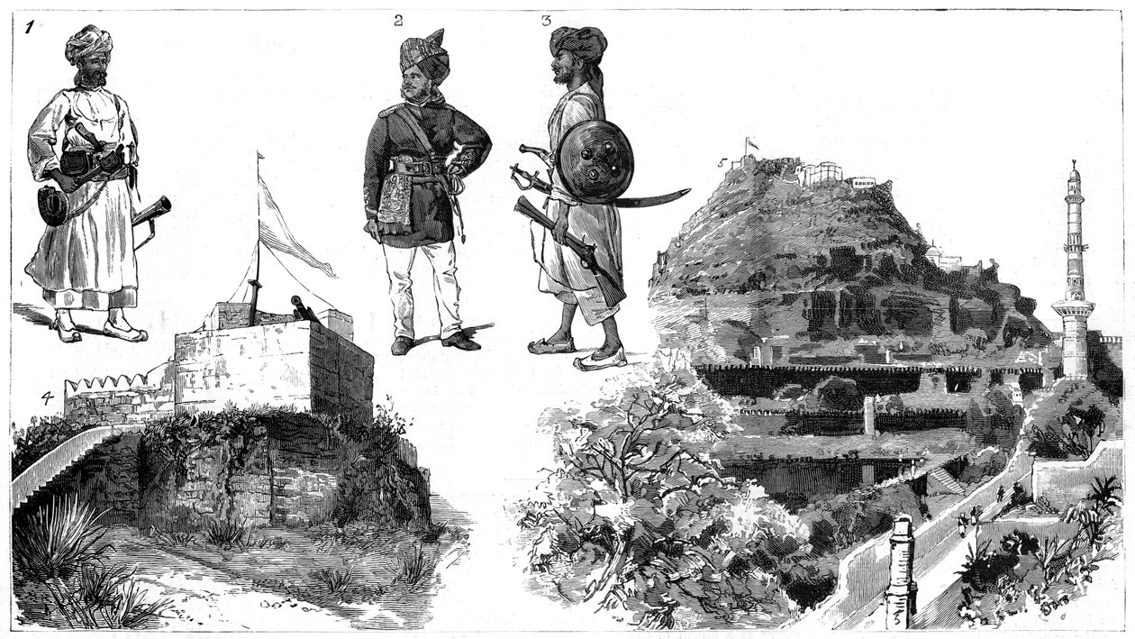Afgaanit ja kuvia Hyderabadista, Keski-Intiasta, 1888 tekijältä Unbekannt