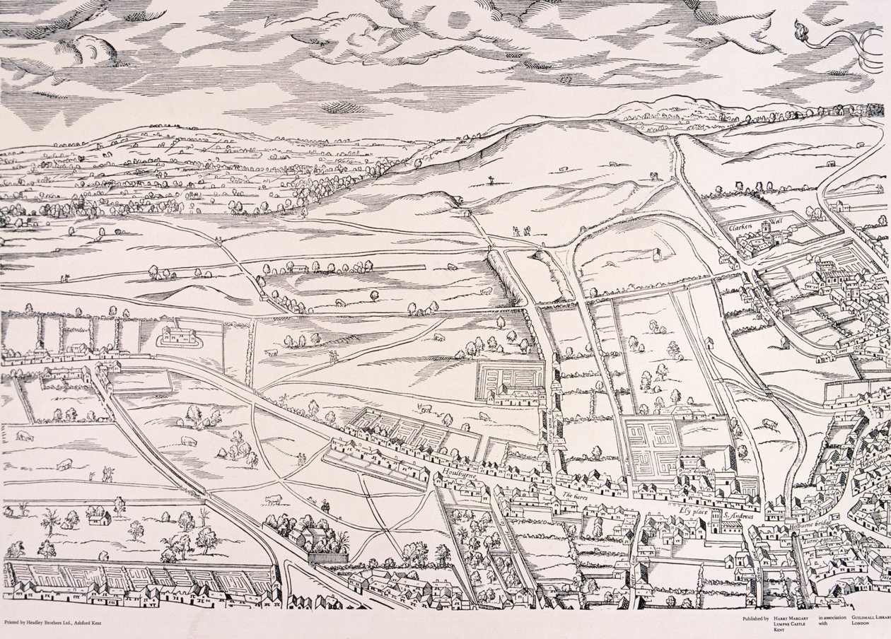"Agas" Lontoon kartta, c1561 tekijältä Unbekannt