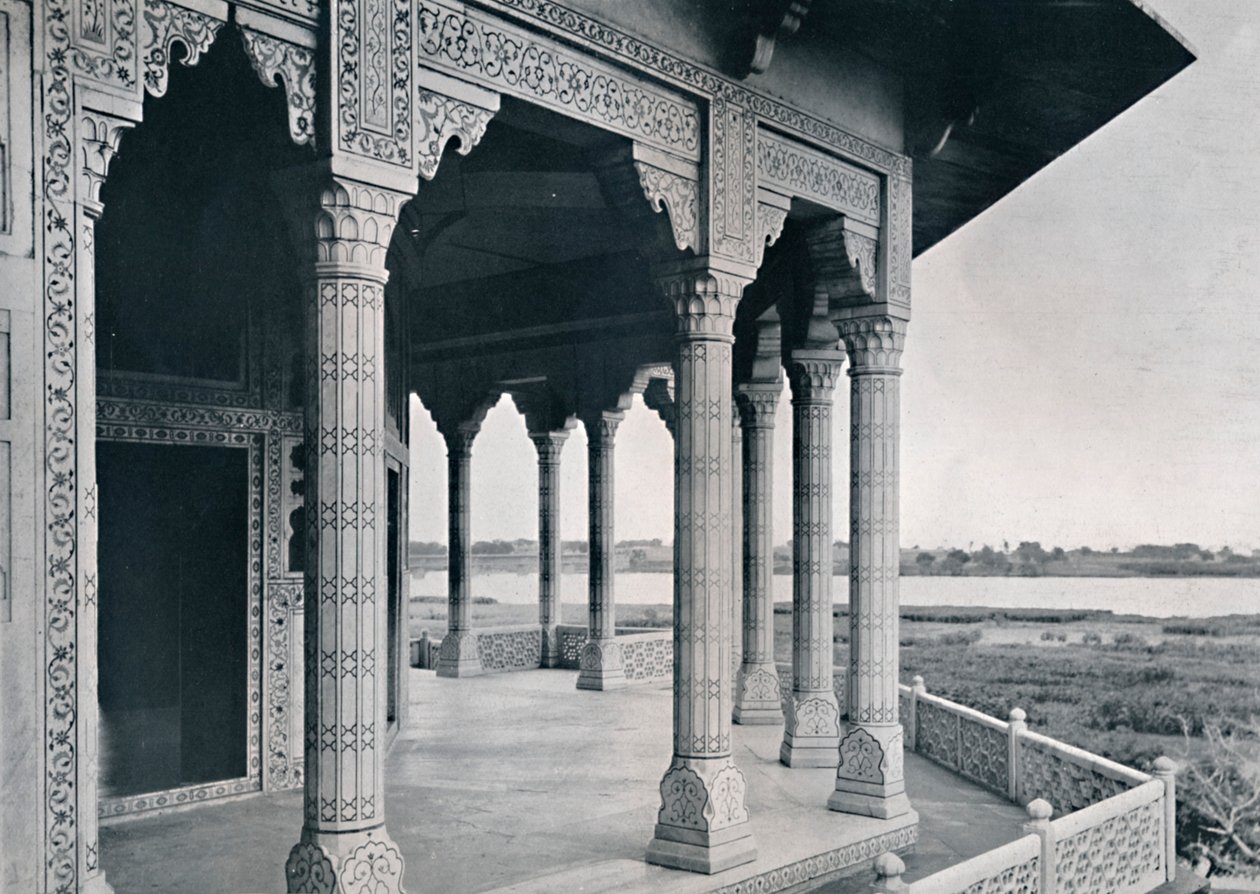 Agra. Jasmine Towerin parveke, 1910. tekijältä Unbekannt