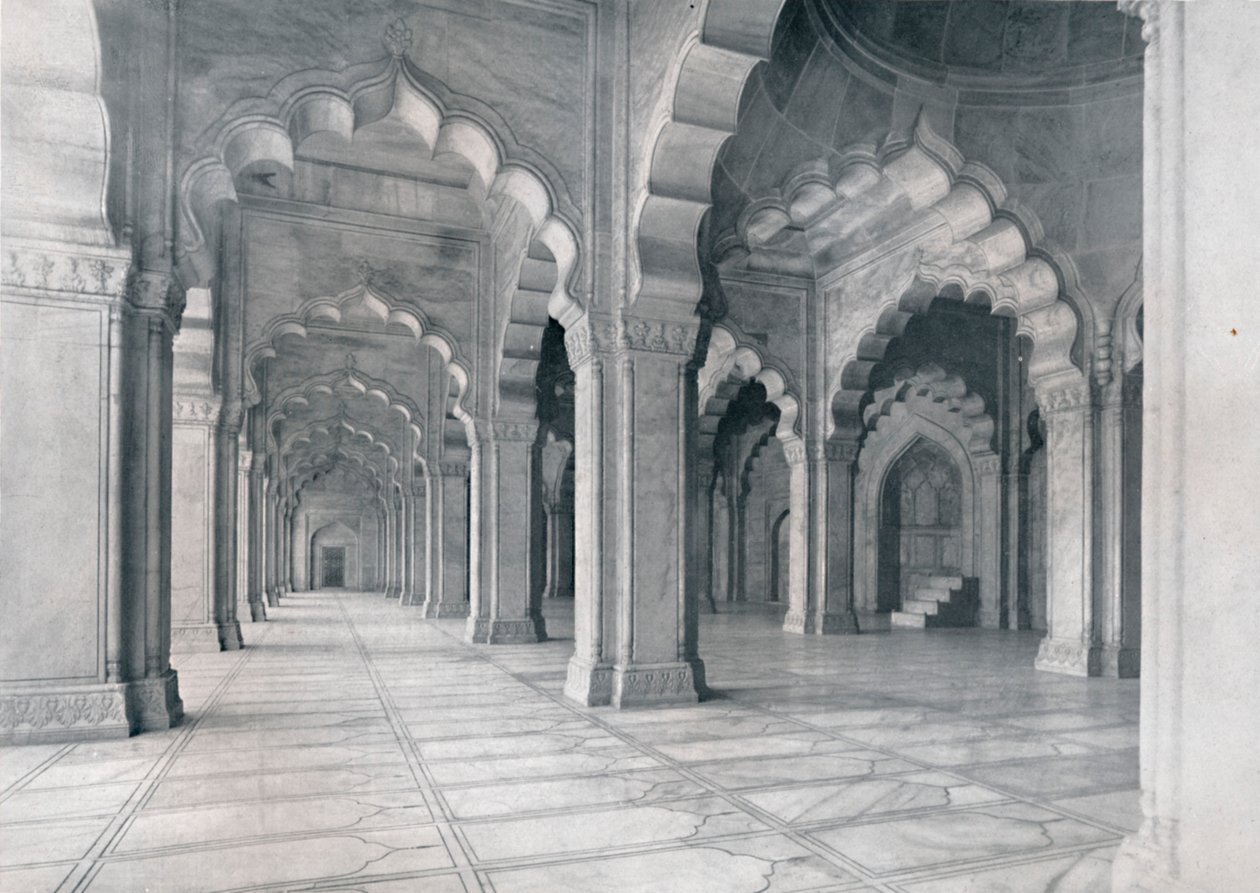Agra. Moti Musjidin sisustus. Pearl Mosque., c1910. tekijältä Unbekannt