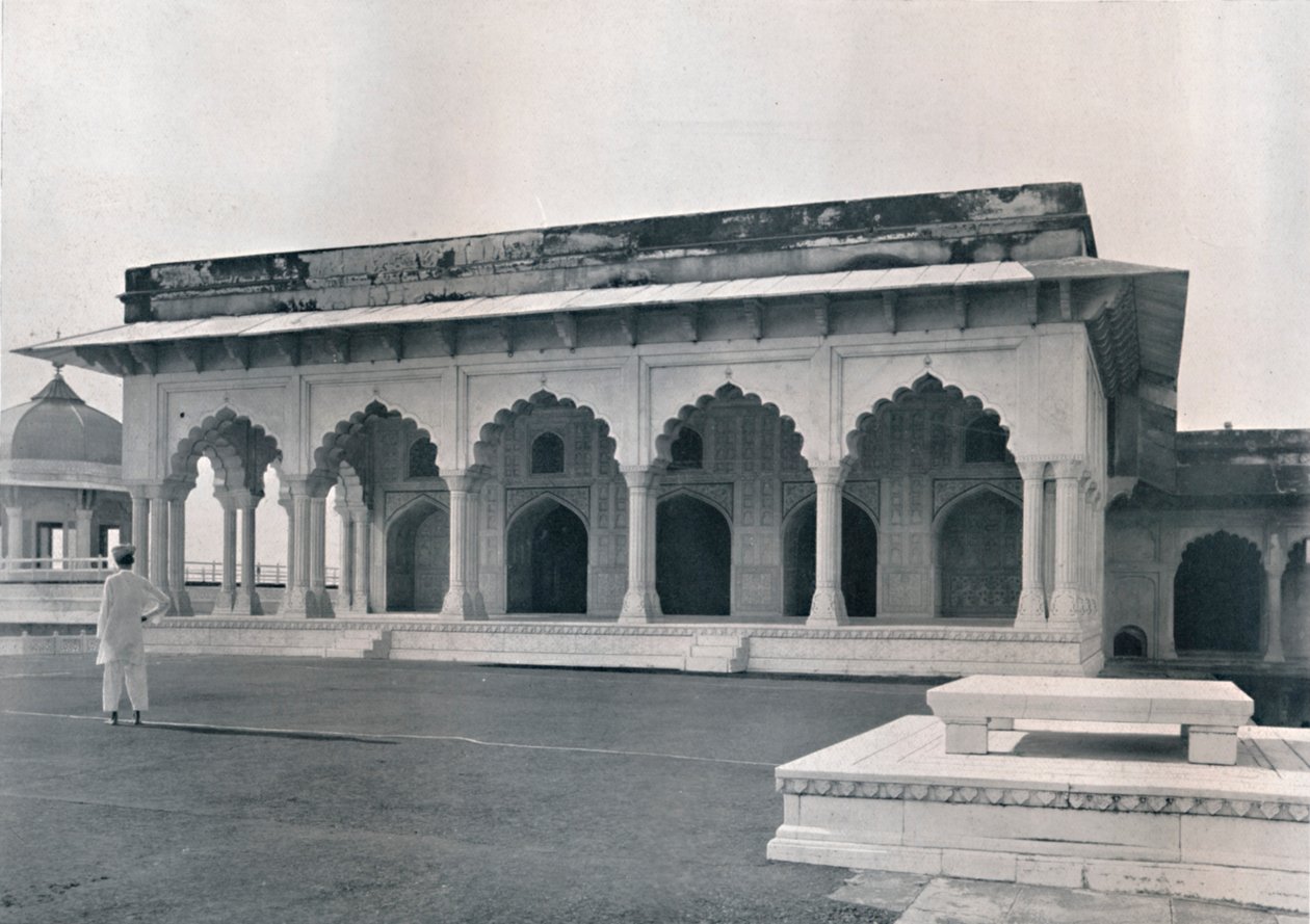 Agra. The Dewan-i-Khas tai Hall of Public Audience, 1910. tekijältä Unbekannt