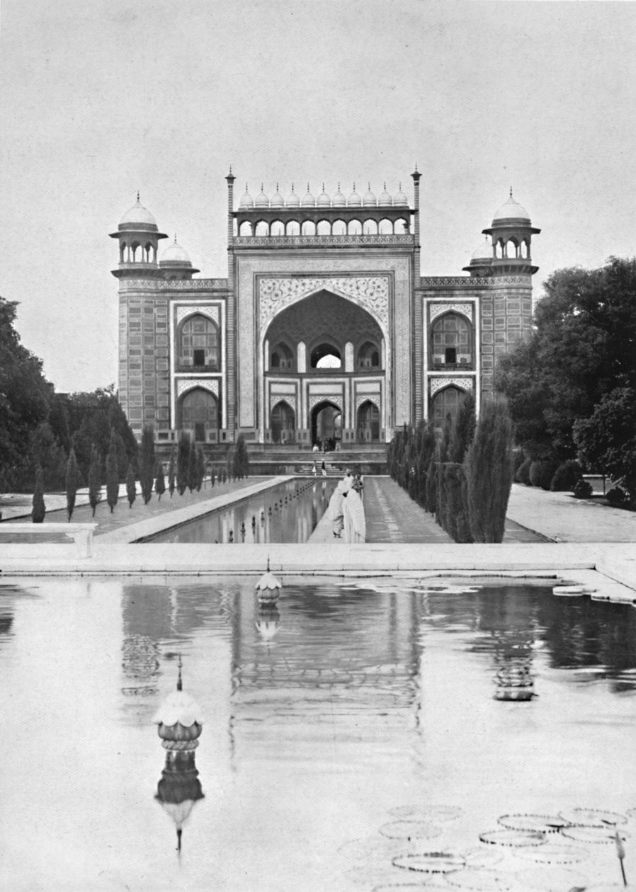 Agra. Taj Mahalin portti, vuodelta 1910. tekijältä Unbekannt