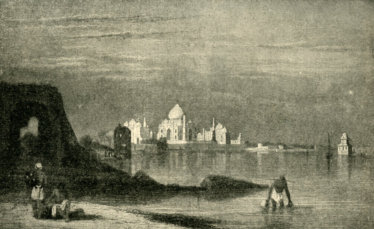 Agra ja Taj Mahal Jumna-joesta, 1820-luku, 1901. tekijältä Unbekannt