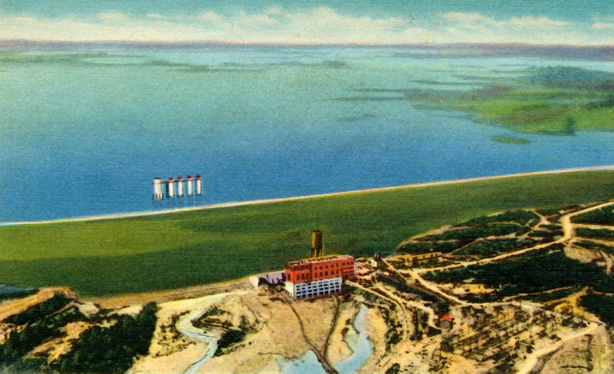 Ilmakuva Saludan padosta, jossa näkyy Lake Murray, S.C., 1942. tekijältä Unbekannt