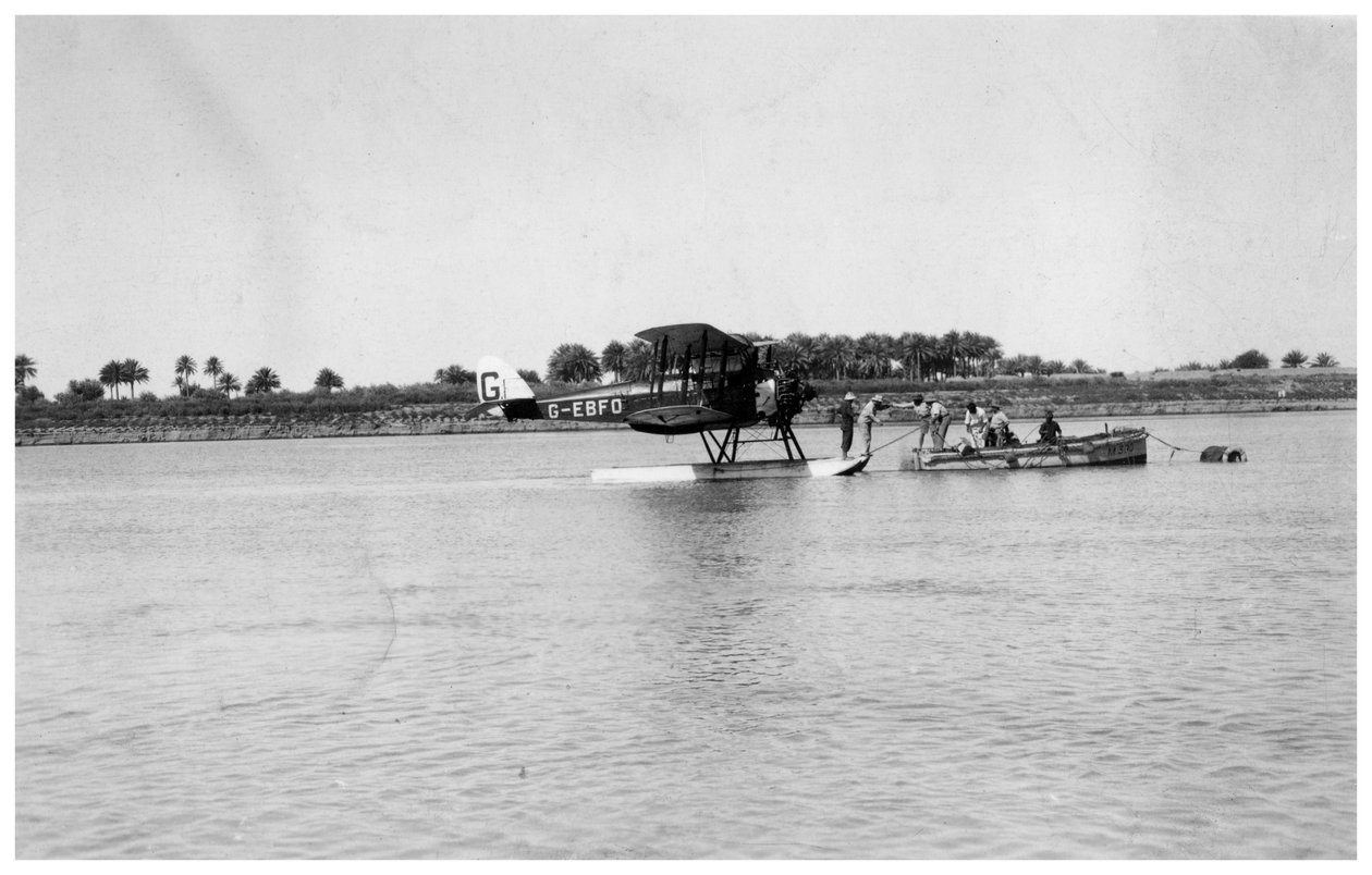 Alan Cobhams De Havilland DH50 laskeutui Tigrikselle, Irak, 1926 tekijältä Unbekannt