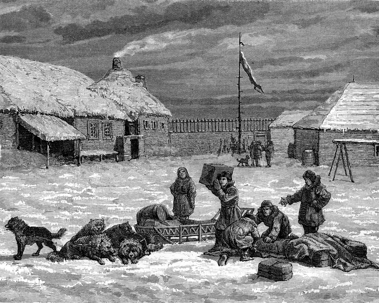 Alaskan kohtaus, USA, 1800-luku tekijältä Unbekannt