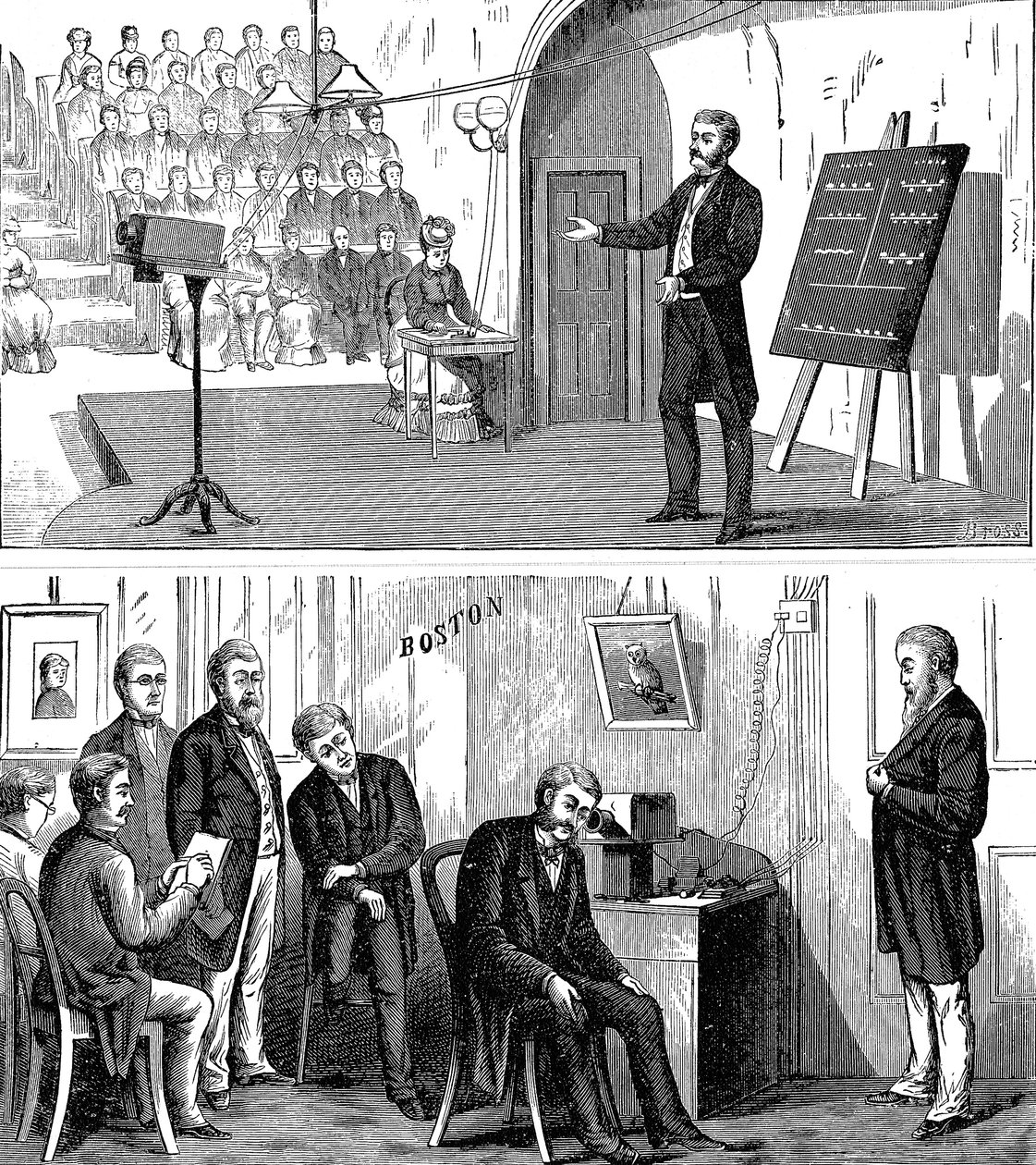Alexander Graham Bell 1847-1922, skotlantilaissyntyinen amerikkalainen keksijä, 1877 1890 tekijältä Unbekannt