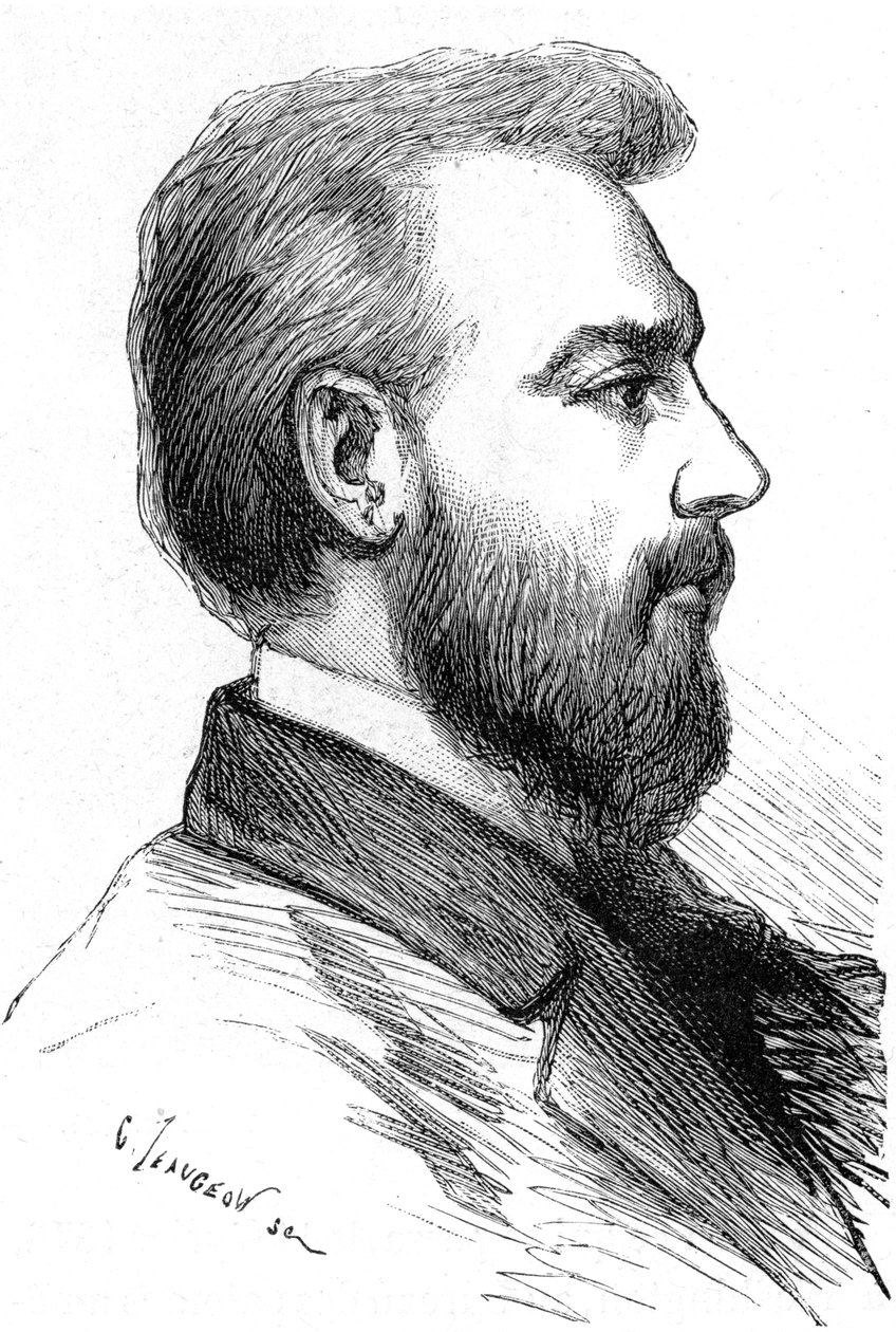 Alexander Graham Bell, skotlantilaissyntyinen amerikkalainen keksijä, vuodelta 1880 tekijältä Unbekannt