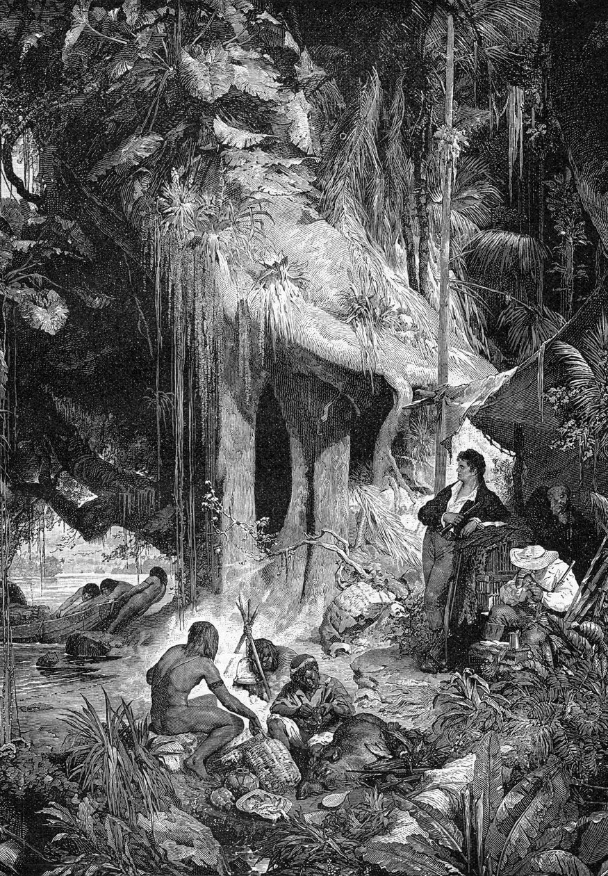 Alexander von Humboldt ja Aimé Bonpland Orinoco-joella, 1800-1804 1900 tekijältä Unbekannt