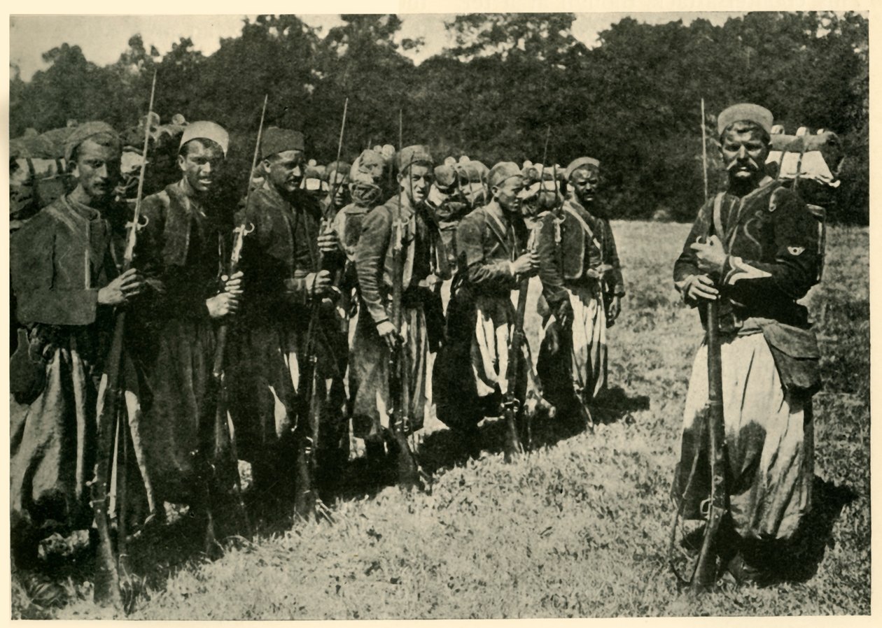 Algerialaiset tiraillerit, jotka tunnetaan nimellä Turcos, Ensimmäinen maailmansota, 1915, c1920. tekijältä Unbekannt