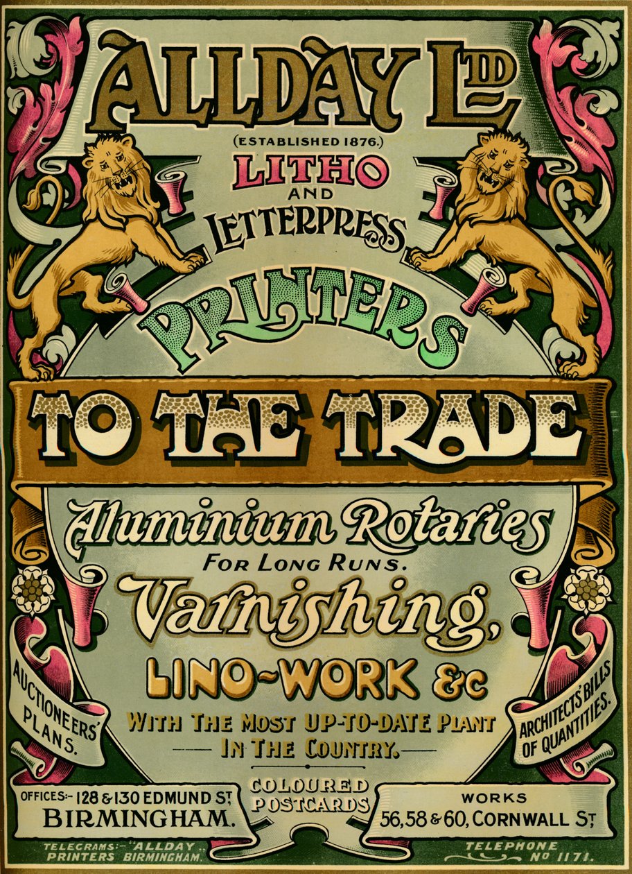 Allday Ltd - ilmoitus, 1907 tekijältä Unbekannt