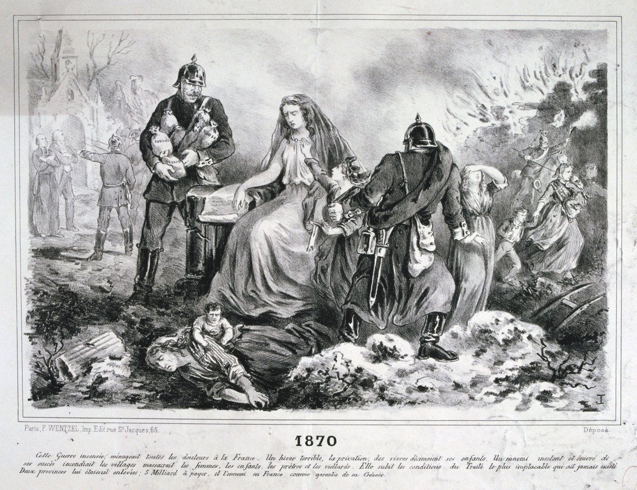 Allegorinen sarjakuva, Ranskan ja Preussin sota, 1870-1871 tekijältä Unbekannt