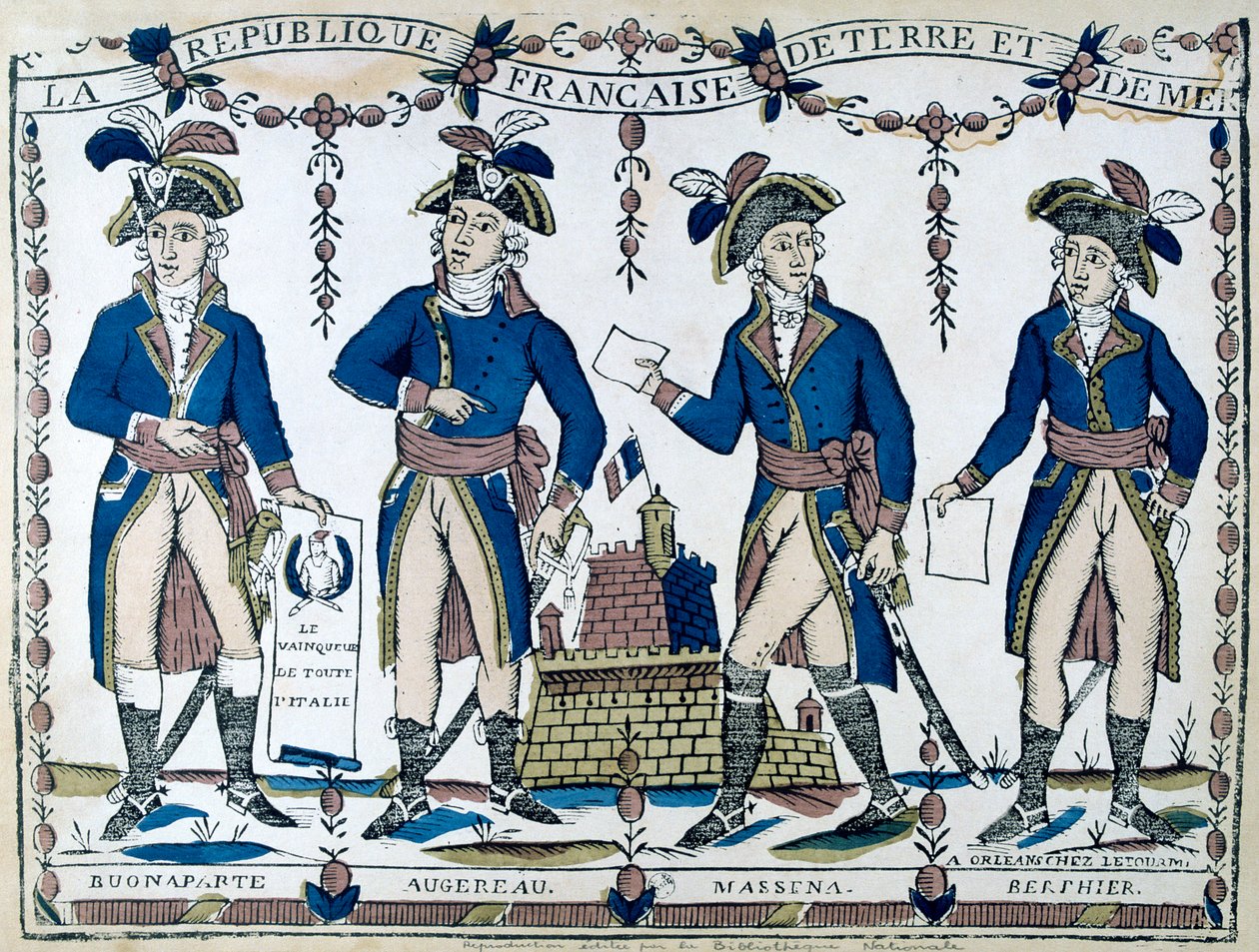 Bonaparten vertaukset, Augereau, Massina, Berphier, Ranska, 1789 tekijältä Unbekannt