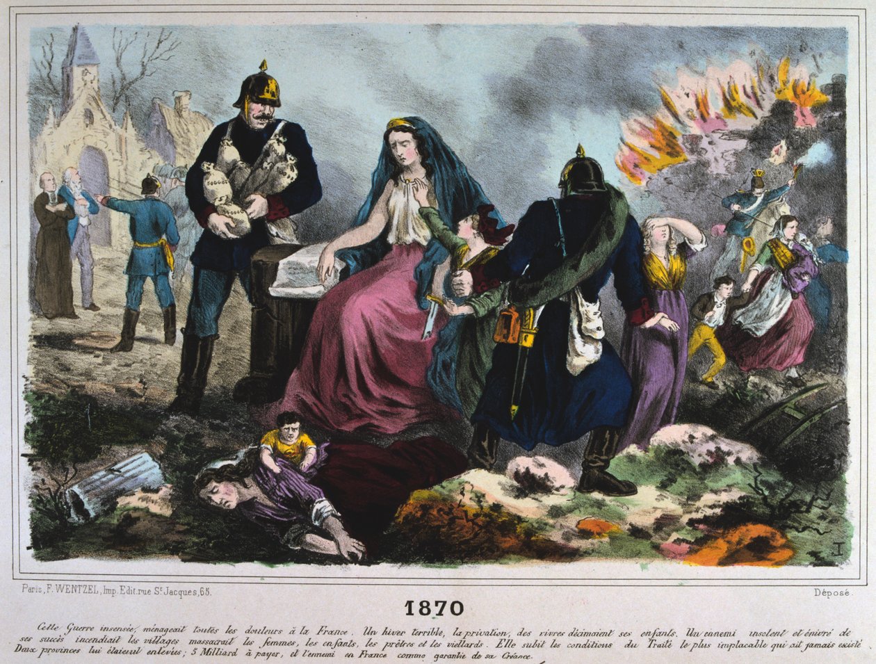 Allegoria Ranskasta 1870, Ranskan ja Preussin sota, 1870-1871. tekijältä Unbekannt