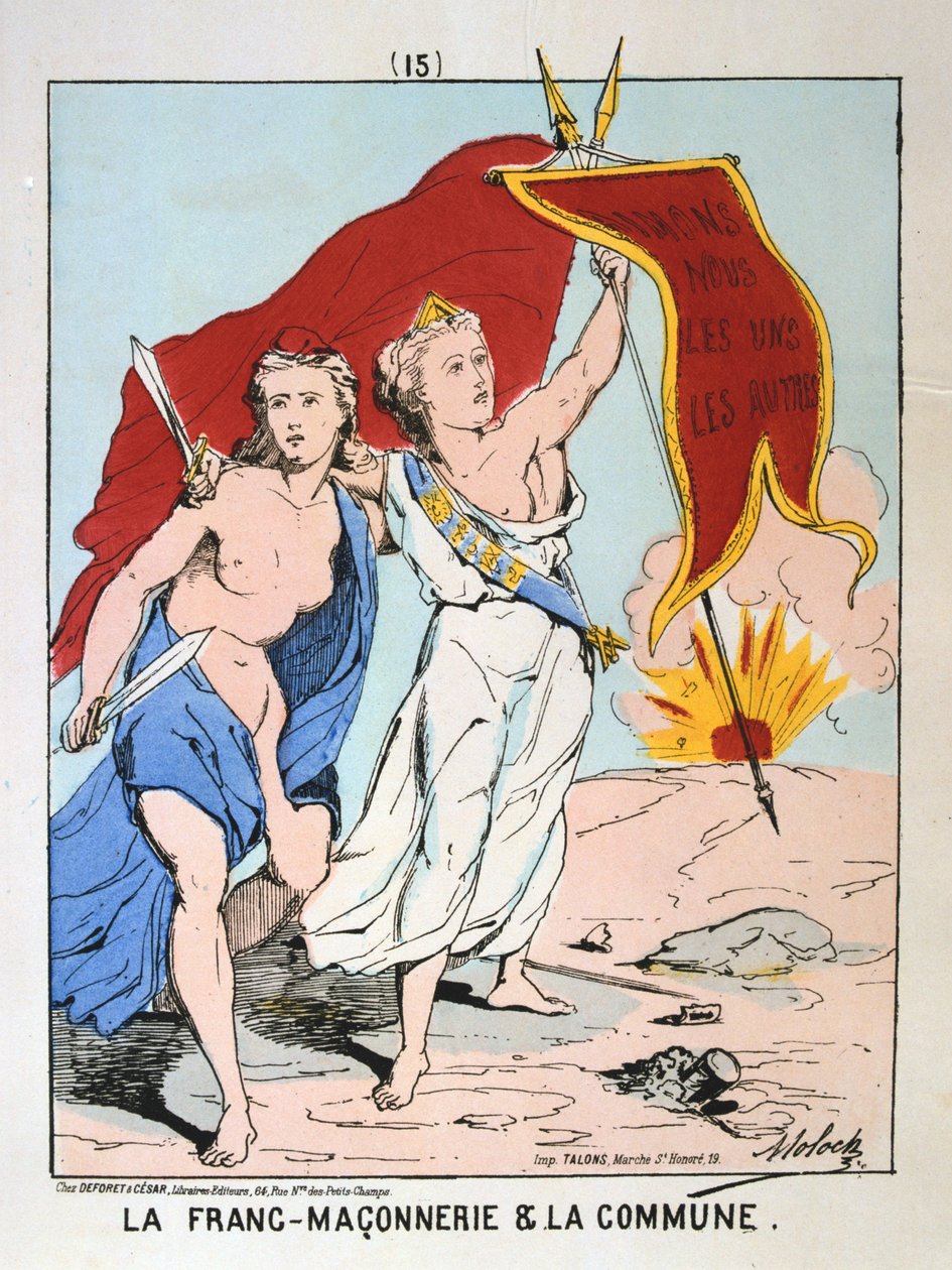 Vapaamuurariuden ja kommuunin allegooria, Pariisin kommuuni, 1871. tekijältä Unbekannt