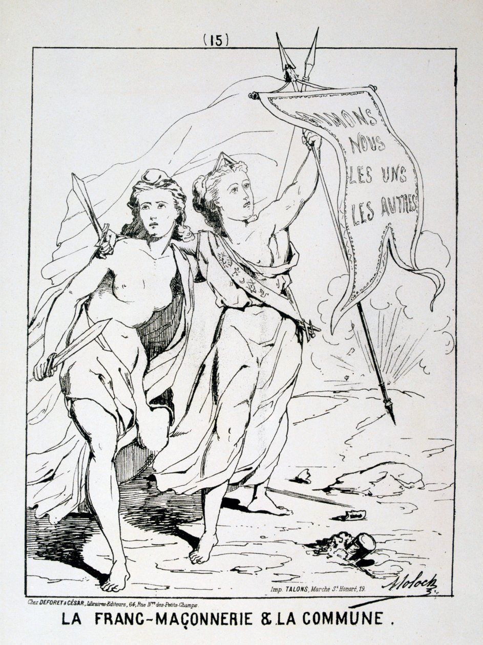 Vapaamuurariuden ja kommuunin allegooria, Pariisin kommuuni, 1871. tekijältä Unbekannt
