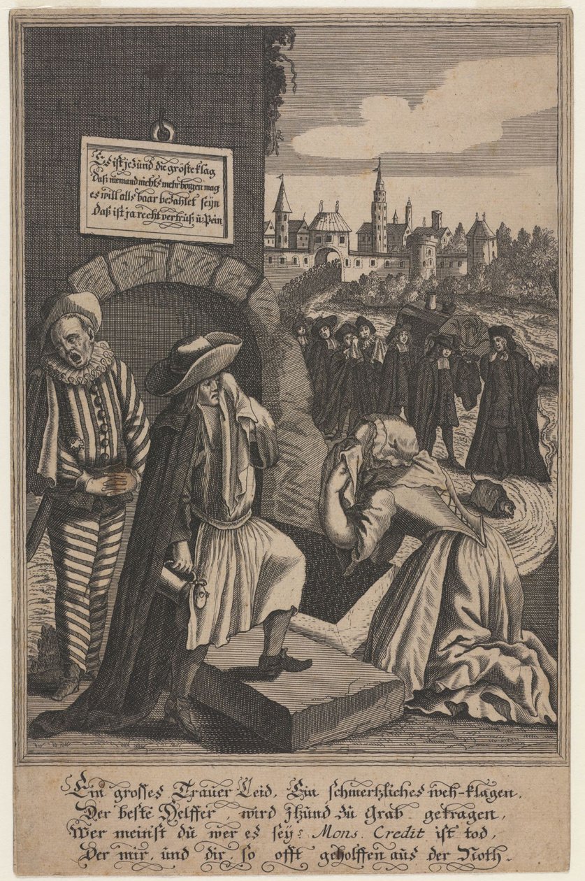 Allegoria luottojen kuolemasta, 1700-luvun alku. tekijältä Unbekannt