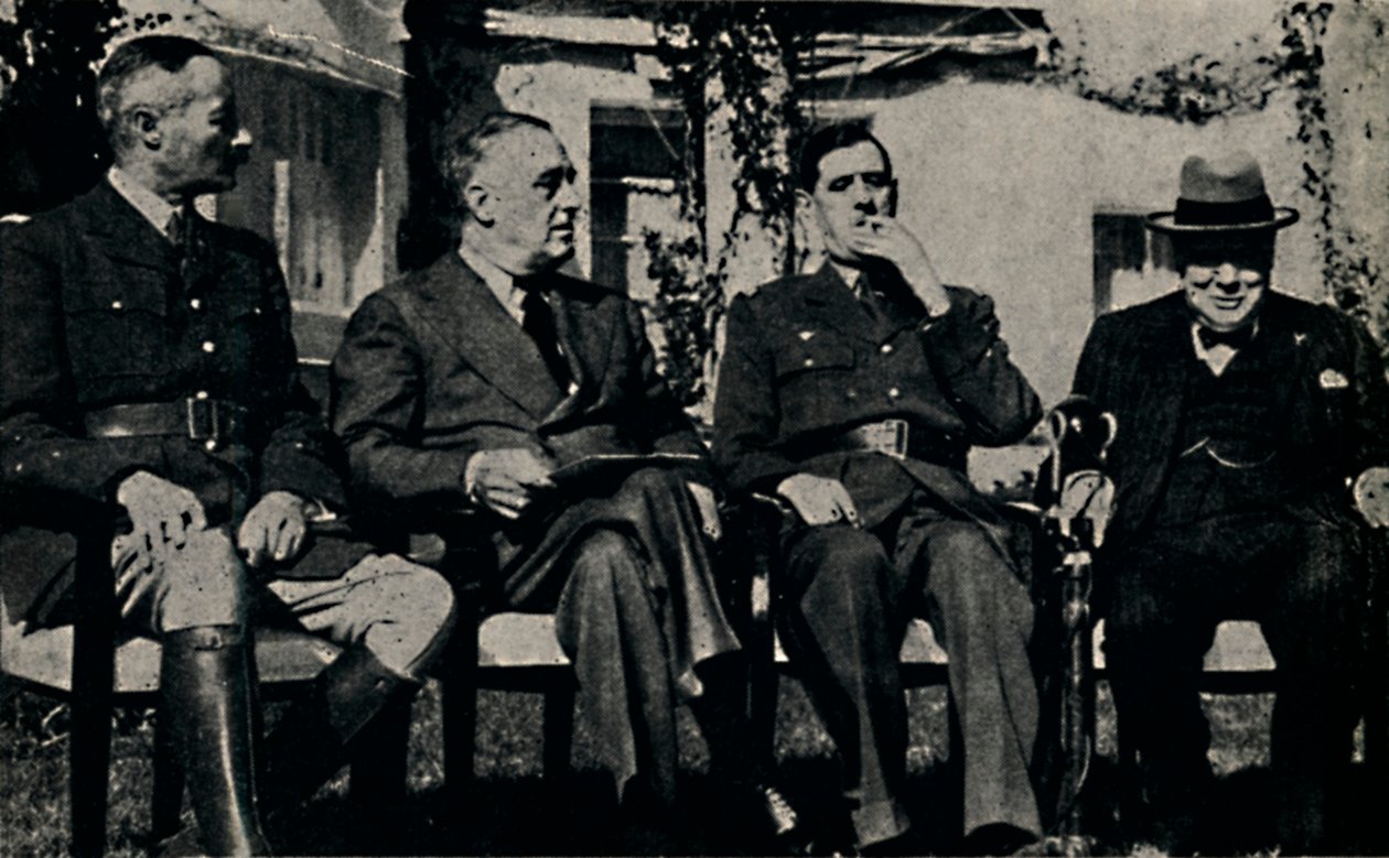 Liittoutuneiden konferenssi Casablancassa, Ranskan Marokossa tammikuussa 1943, 1945. tekijältä Unbekannt